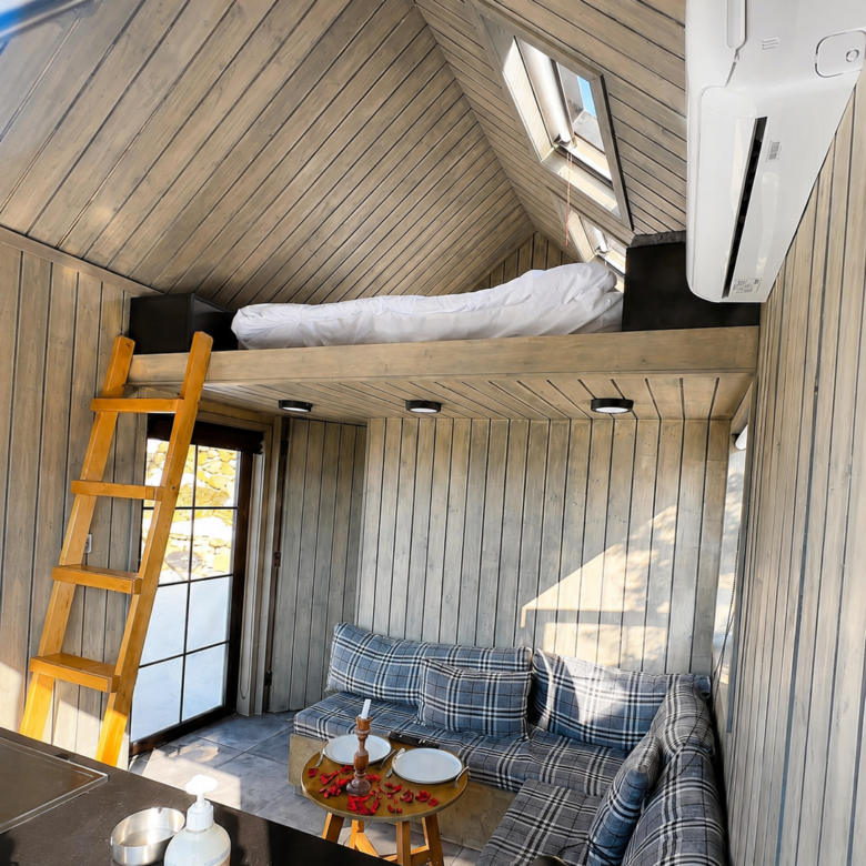 cozy wooden cabins in Ehden designed for a peaceful mountain getaway with beautiful sunset views.